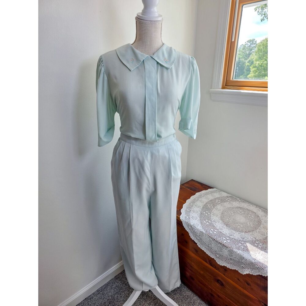 Vintage Lucia Embroidered Cottagecore Grannycore Pant Suit